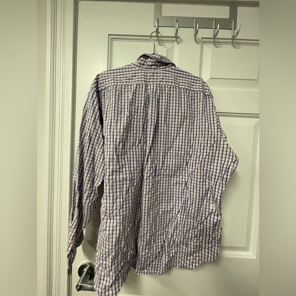 Excellent used condition men’s 18 neck Ralph Lauren pink & blue check button up - Picture 4 of 7